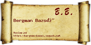 Bergman Bazsó névjegykártya